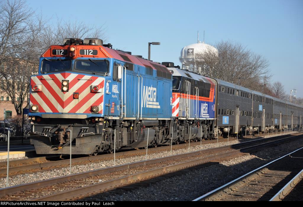 Outbound double headed commuter train